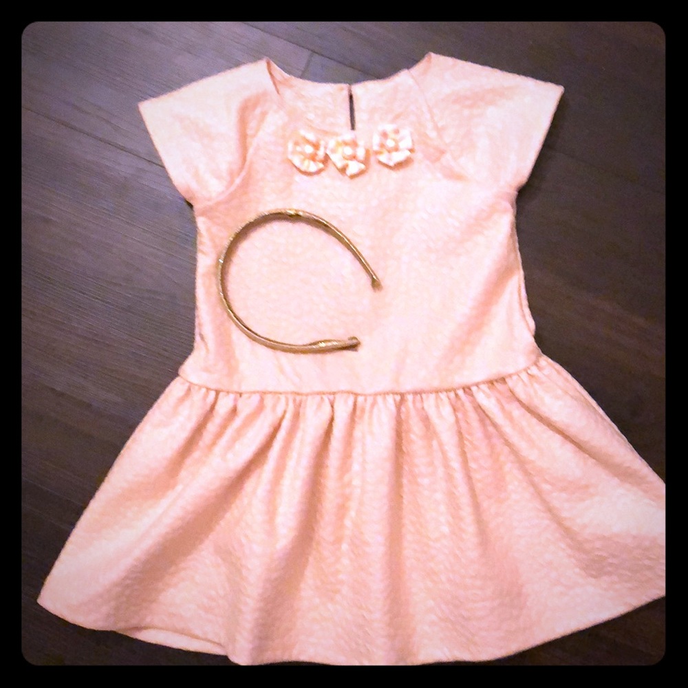 Short sleeve peach dress
